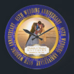 Reloj Redondo Grande 65° Aniversario del Boda Foto Keepsake<br><div class="desc">El 65º aniversario de los Bodas es un hito en cualquier relación que merece ser celebrada y qué mejor manera que con un aguijón, con las palabras "65º aniversario de los Bodas" en la ronda y el espacio en el centro para que puedas personalizar con tu foto, nombres y fechas...</div>