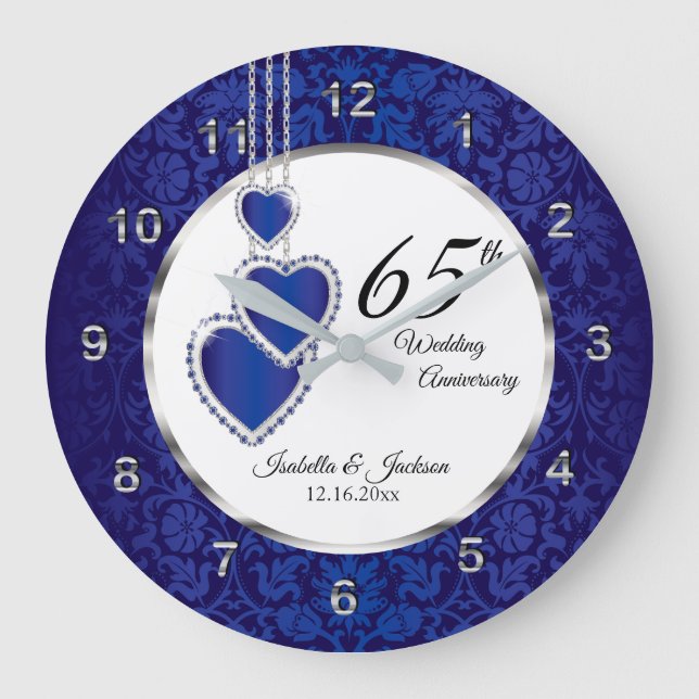 Reloj Redondo Grande 65.o/recuerdo azul del aniversario del 45.o zafiro (Anverso)