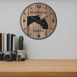 Reloj Redondo Grande A Horses Love 5 Personalizable Barnwood con estilo