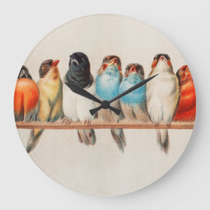 Reloj Redondo Grande A Perch of Birds, 1880 by Hector Giacomelli