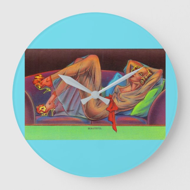 Reloj Redondo Grande a principios de los años 1940 Hermoso chica (Anverso)