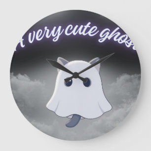 Reloj Redondo Grande A Very Cute Ghost Cat — Spooky Halloween Kitten