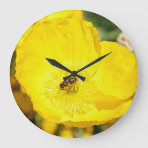 Reloj Redondo Grande Abeja bañada en amarillo