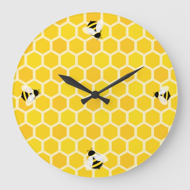 Reloj Redondo Grande Abeja bulliciosa (Anverso)