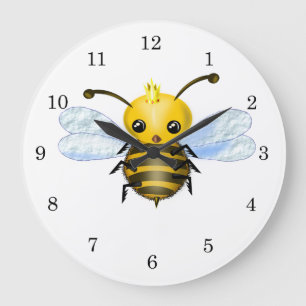 Reloj Redondo Grande Abeja de Reina Cuta - Dulce - Elegir / añadir colo