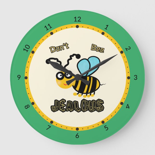 Reloj Redondo Grande Abeja divertida (Anverso)