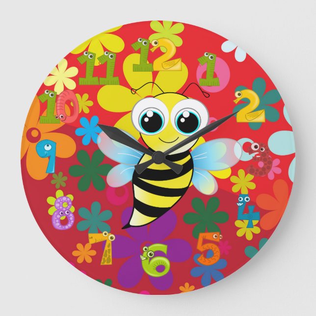 Reloj Redondo Grande Abeja feliz (Anverso)