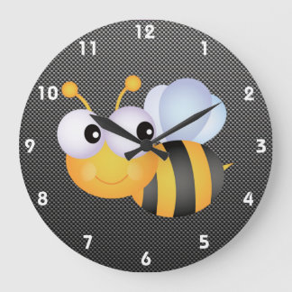 Reloj Redondo Grande Abeja linda; Liso