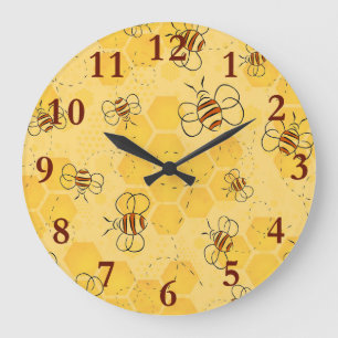 Reloj Redondo Grande Abeja Zumbando Abejas de Miel Lindas 