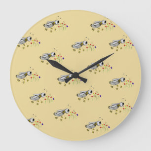 Reloj Redondo Grande Abejas de primavera