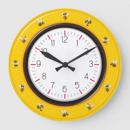 Reloj Redondo Grande Abejas melíferas lindas