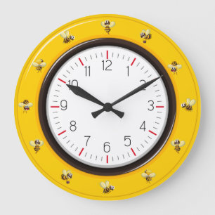 Reloj Redondo Grande Abejas melíferas lindas