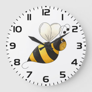 Reloj Redondo Grande Abejorro Alado Rollizo