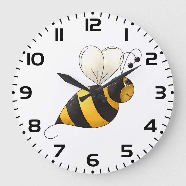 Reloj Redondo Grande Abejorro Alado Rollizo (Anverso)