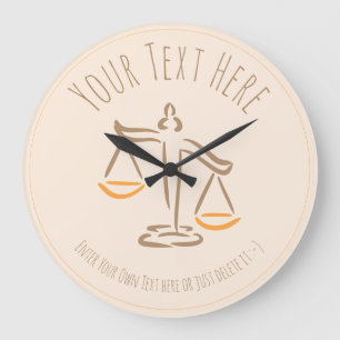 Reloj Redondo Grande Abogado   fiscal   Juez   Firma de leyes/oficina