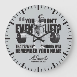 Reloj Redondo Grande Abraham Lincoln Gym Humor - ¿Te Levantas?