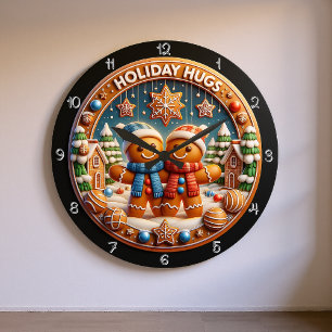 Reloj Redondo Grande Abrazos de vacaciones de Gingerbread