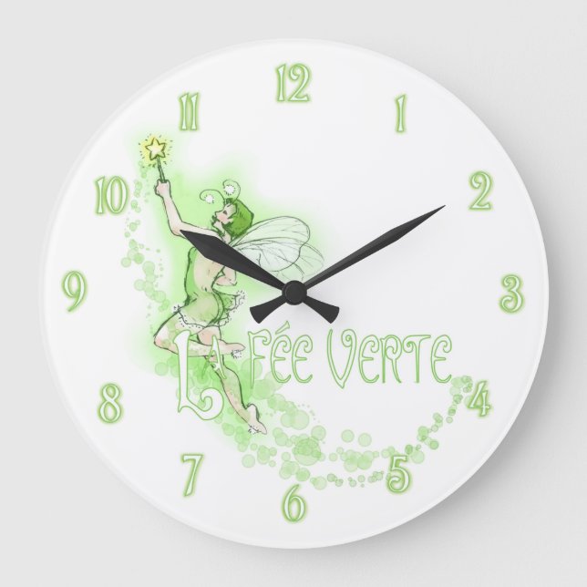 Reloj Redondo Grande Absinthe Fairy (Anverso)