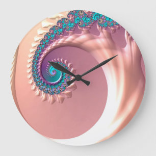 Reloj Redondo Grande Abstracción Art Lilac Whirl