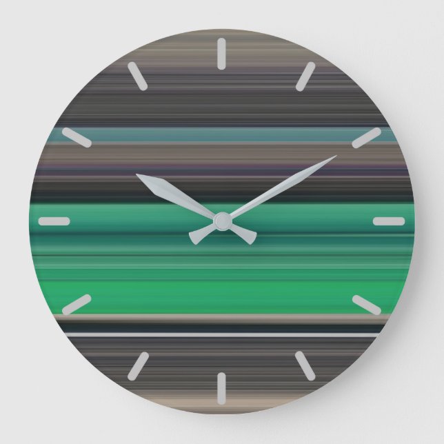 Reloj Redondo Grande Abstract #1: Green and grey (Anverso)