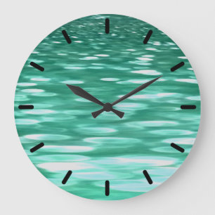 Reloj Redondo Grande Abstract #3: Green Shimmer