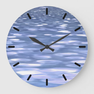 Reloj Redondo Grande Abstract #3: Powder blue shimmer