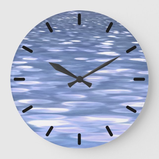 Reloj Redondo Grande Abstract #3: Powder blue shimmer (Anverso)