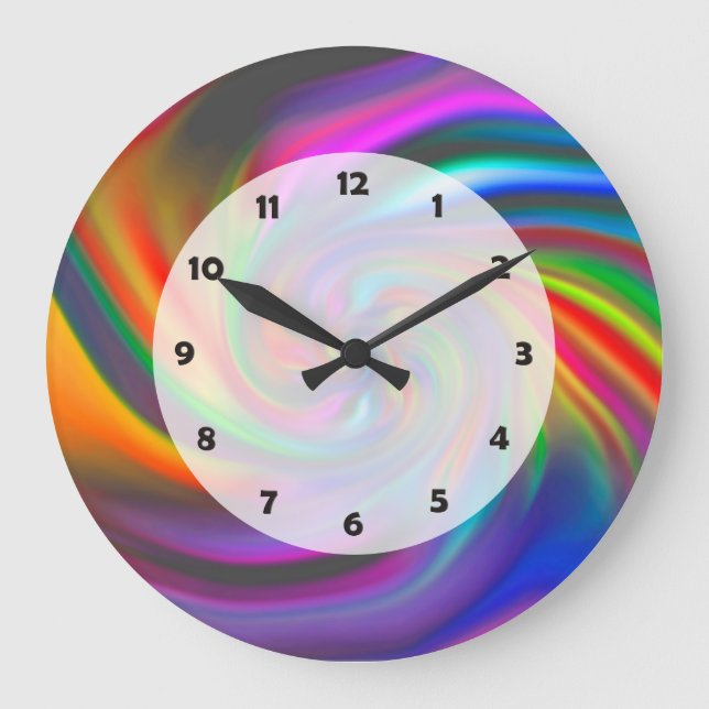 Reloj Redondo Grande Abstract Background Spirals Soft II (Anverso)