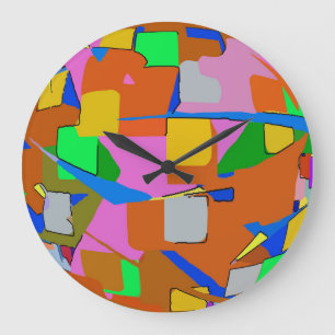 Reloj Redondo Grande Abstract Colors