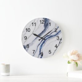 Reloj Redondo Grande Abstract Dark Blue Green Mist Fractal