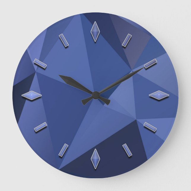 Reloj Redondo Grande Abstract, geometric, elegant, colorful, polygona (Anverso)