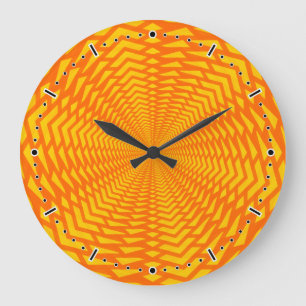 Reloj Redondo Grande Abstract Geometric Sun-Like Pattern Wall Clock