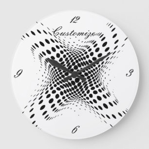 Reloj Redondo Grande Abstract Half-tone Circles X Thunder_Cove