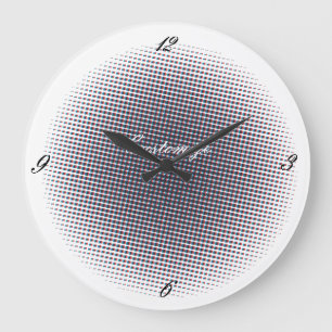 Reloj Redondo Grande Abstract Half-tone Pulsating Circle Thunder_Cove