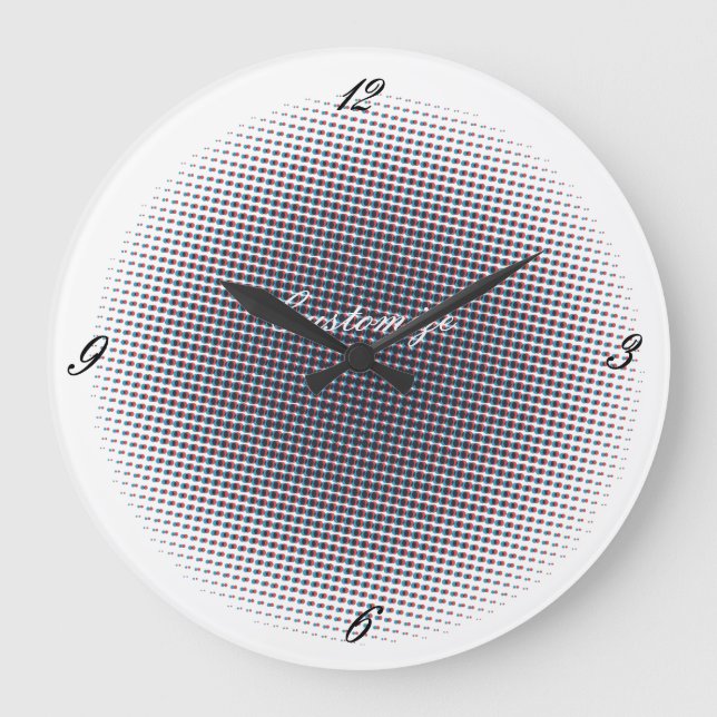 Reloj Redondo Grande Abstract Half-tone Pulsating Circle Thunder_Cove (Anverso)