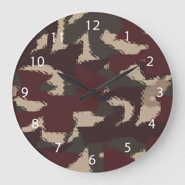 Reloj Redondo Grande Abstract Military Camouflage Pattern (Anverso)