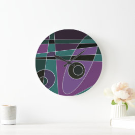 Reloj Redondo Grande Abstract Surfing Verde azulada Purple