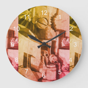 Reloj Redondo Grande Abstract Terracotta Shades Designer Large Clock