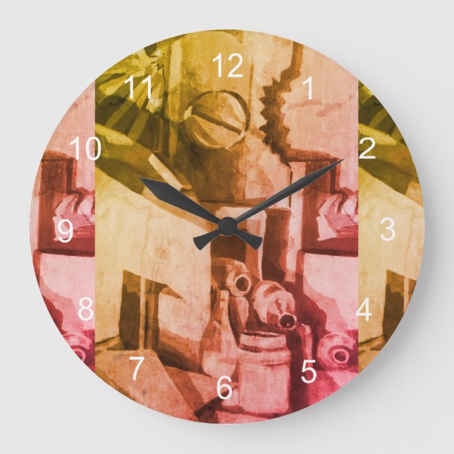 Reloj Redondo Grande Abstract Terracotta Shades Designer Large Clock (Anverso)