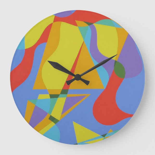 Reloj Redondo Grande Abstract Triangular Celebration Large Clock (Anverso)