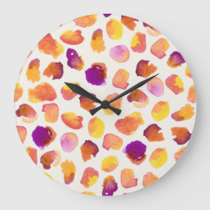 Reloj Redondo Grande Abstract Watercolor Vintage Ilustracion sin foco