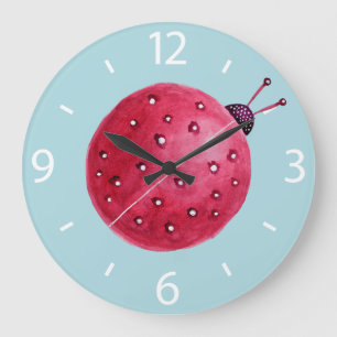 Reloj Redondo Grande Abstracto esférico Acuarela Hijos De Bichos De Lad