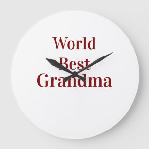Reloj Redondo Grande Abuela abuela abuelos abuela mejor del mundo rosa 