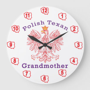 Reloj Redondo Grande Abuela del águila texana polaca