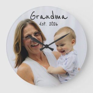Reloj Redondo Grande Abuela Est. escritura negra 3 foto