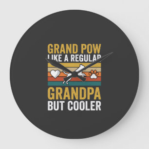 Reloj Redondo Grande Abuelo Abuelo Amante De Los Perros Retro