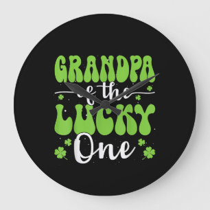 Reloj Redondo Grande Abuelo Del Afortunado Cumpleaños St Patrick