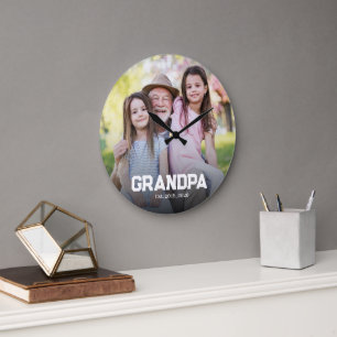Reloj Redondo Grande Abuelo Establecido est. guión blanco foto