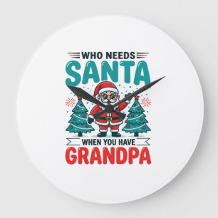 Reloj Redondo Grande Abuelo Navidad Santa Familia