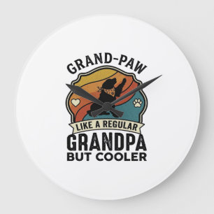Reloj Redondo Grande Abuelo Pata Abuelo Perro Retro Atardecer Bandana_1